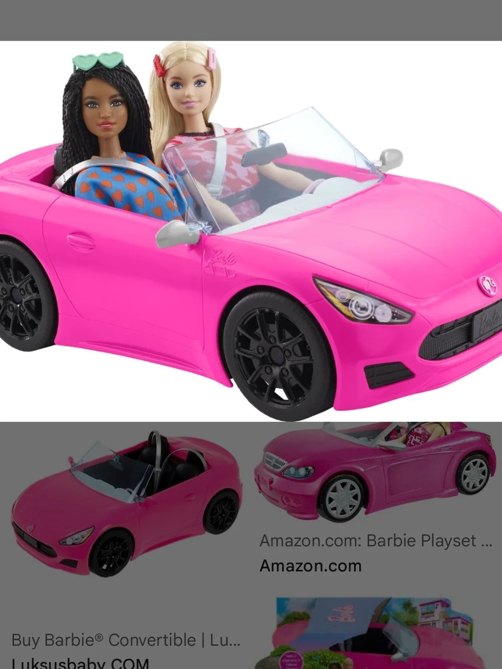 Pink BARBIE Convertible  Toy Carsx2